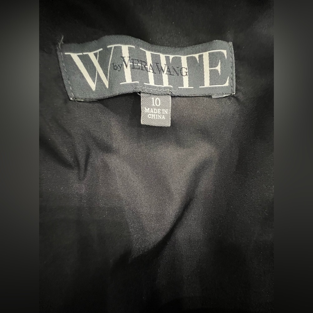 WHITE by VERA WANG satin one shoulder dress Black  women's size 10 S494 - Picture 4 of 4